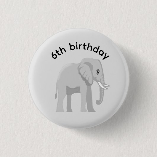 Aangepaste Olifant Verjaardag Jongen Meisje Leefti Ronde Button 3,2 Cm (Voorkant)