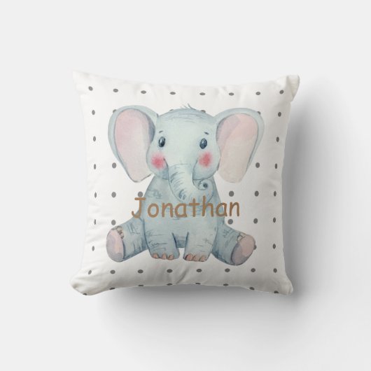 Aangepaste olifantenpolka-stippen koesteren kinder kussen (Voorkant)