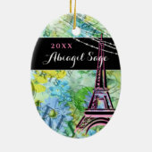 Aangepaste olifantentoren in Parijs Keramisch Ornament (Achterkant)