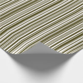 Aangepaste Olijf Groene Barcode Gestreept Wikkelpa Cadeaupapier (Hoek)