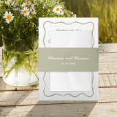 Aangepaste Olijf Groene Hand Getrokken Naam Datum  Uitnodigingen Wikkel