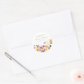 Aangepaste olijf roze waterverf bloem bruidsdouche ronde sticker (Envelop)
