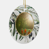 Aangepaste  Olijfafdeling Prettige feestdagen Keramisch Ornament (Rechts)