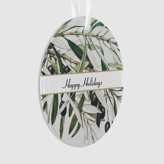 Aangepaste  Olijfafdeling Prettige feestdagen Ornament (voorkant)