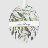 Aangepaste  Olijfafdeling Prettige feestdagen Ornament (voorkant)