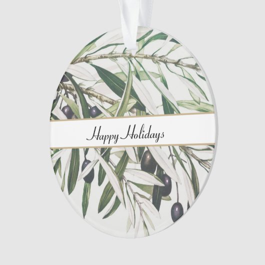 Aangepaste  Olijfafdeling Prettige feestdagen Ornament (voorkant)