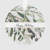 Aangepaste  Olijfafdeling Prettige feestdagen Ornament (voorkant)