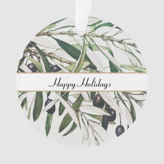 Aangepaste  Olijfafdeling Prettige feestdagen Ornament (voorkant)