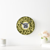 Aangepaste olijfgouden geometrische wandklok (Huis)