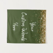 Aangepaste olijfgroene gouden verjaardagsfeest fot wandkleed (Voorkant (horizontaal))