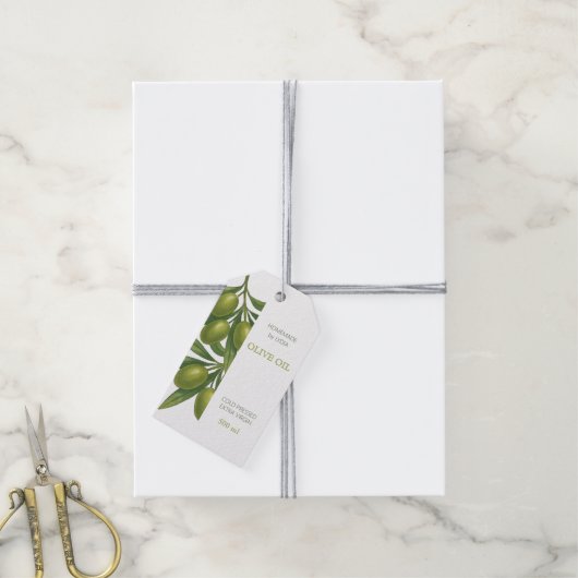 Aangepaste olijfolie-etiket cadeaulabel (Met Touw)