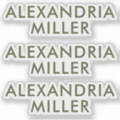 Aangepaste Olive Green Monogram Laptop Stickers (Voorkant)