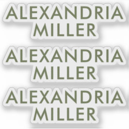 Aangepaste Olive Green Monogram Laptop Stickers