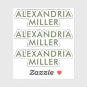 Aangepaste Olive Green Monogram Laptop Stickers (Vel)