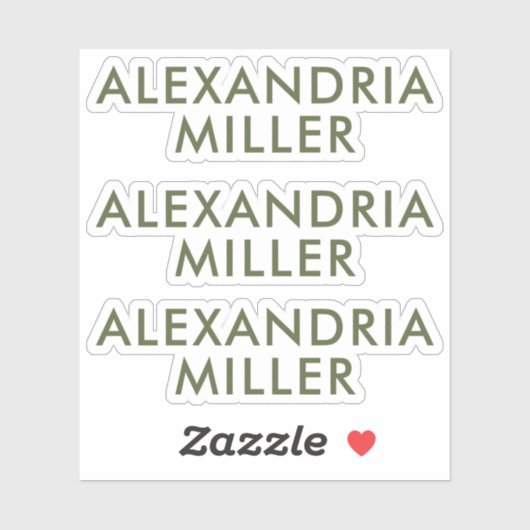 Aangepaste Olive Green Monogram Laptop Stickers (Vel)