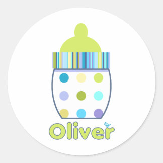 Aangepaste Oliver Baby fles Ronde Sticker