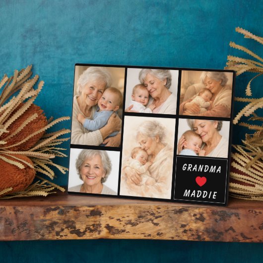 Aangepaste oma-fotocollage | Ouderdag Fotoplaat (Zijkant)