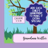 Aangepaste oma Gift Voeg handafdruk en naam 5 Kind Wandkleed