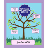 Aangepaste oma Gift Voeg handafdruk en naam 5 Kind Wandkleed