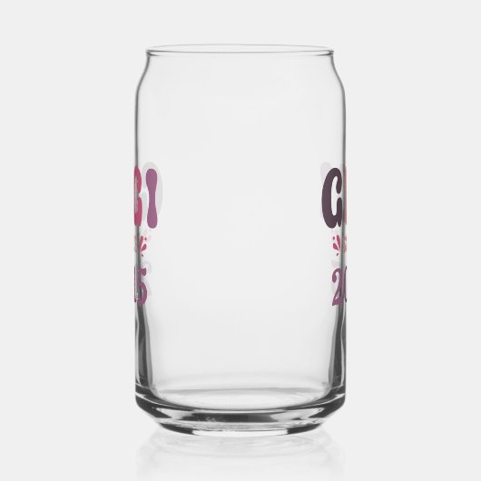 Aangepaste oma gigi sinds 20xx Moederdag Gift Blikvorm Glas (Links)