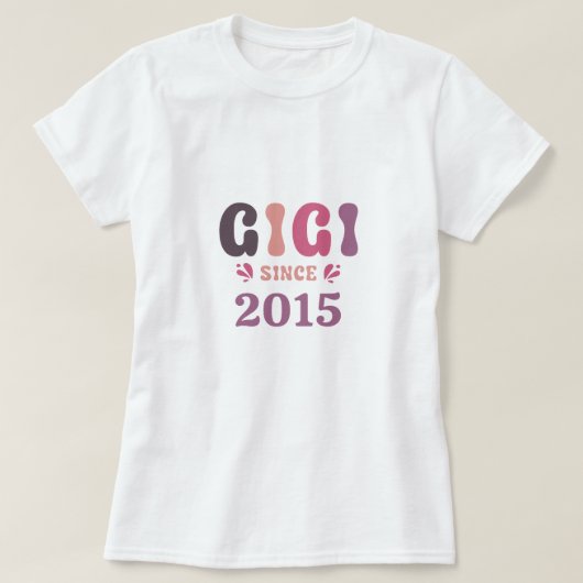 Aangepaste oma gigi sinds 20xx Moederdag Gift T-shirt (Design voorkant)