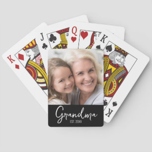 Aangepaste Oma Jaar Oprichtings Foto Pokerkaarten
