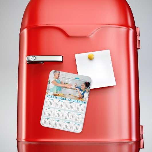 Aangepaste oma kleinkinderen foto 2024 Jaarkalende Magneet