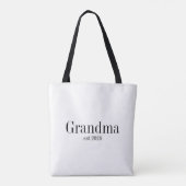 Aangepaste Oma Modern Zwart en Wit Tote Bag (Achterkant)