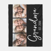 Aangepaste Oma Opgericht Jaar 3 Foto Fleece Deken (Voorkant)