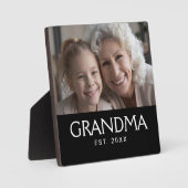 Aangepaste Oma Opgericht Moderne Typografie Foto Fotoplaat (Voorkant)