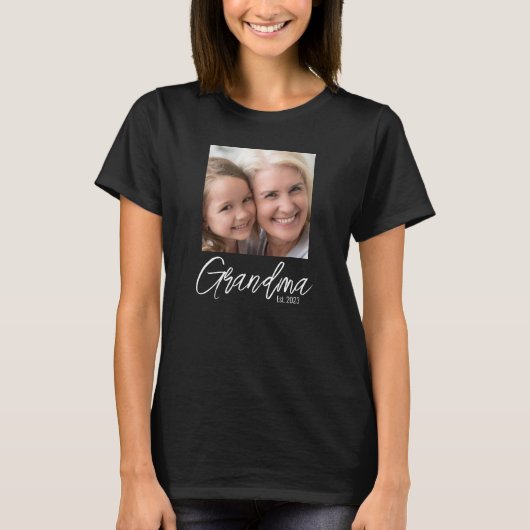 Aangepaste oma-opgerichte foto t-shirt (Voorkant)