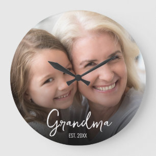 Aangepaste Oma Opgerichte Jaar Foto Grote Klok