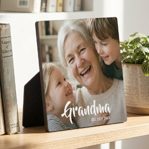 Aangepaste Oma Opgerichte Modern Schrift Foto Fotoplaat