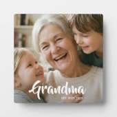 Aangepaste Oma Opgerichte Modern Schrift Foto Fotoplaat (Voorkant)