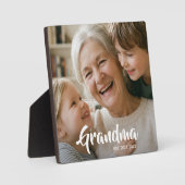 Aangepaste Oma Opgerichte Modern Schrift Foto Fotoplaat (Voorkant)