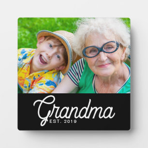 Aangepaste Oma Opgerichte Moderne Script Fotoplaat