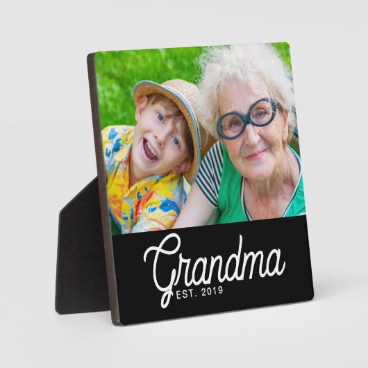 Aangepaste Oma Opgerichte Moderne Script Fotoplaat (Voorkant)