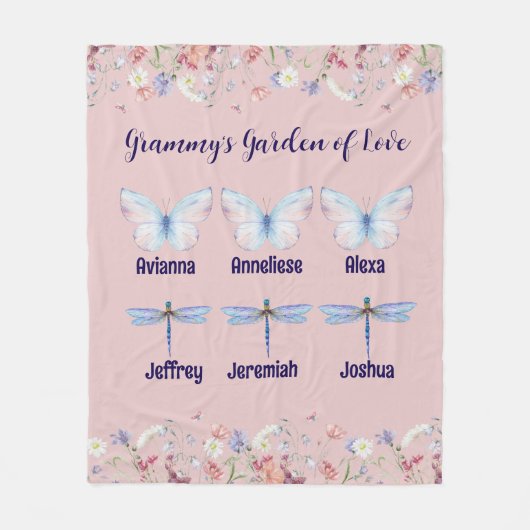 Aangepaste Oma Tuin van de Liefde Gift Fleece Deken (Voorkant)