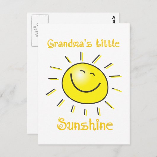Aangepaste oma's Little Sunshine Fun Sun Briefkaart (Voorkant / Achterkant)