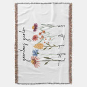 Aangepaste oma's tuin gepersonaliseerde verjaardag deken (Voorkant Verticaal)