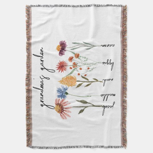 Aangepaste oma's tuin gepersonaliseerde verjaardag deken (Voorkant Verticaal)