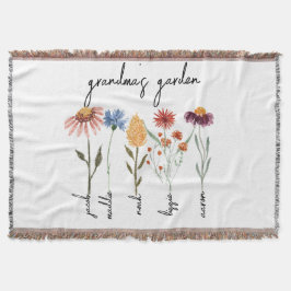 Aangepaste oma's tuin gepersonaliseerde verjaardag deken