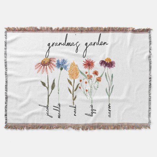 Aangepaste oma's tuin gepersonaliseerde verjaardag deken (Voorkant)
