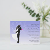 Aangepaste ombre Silhouette-wedstrijd uitnodigen Kaart (Staand voorkant)