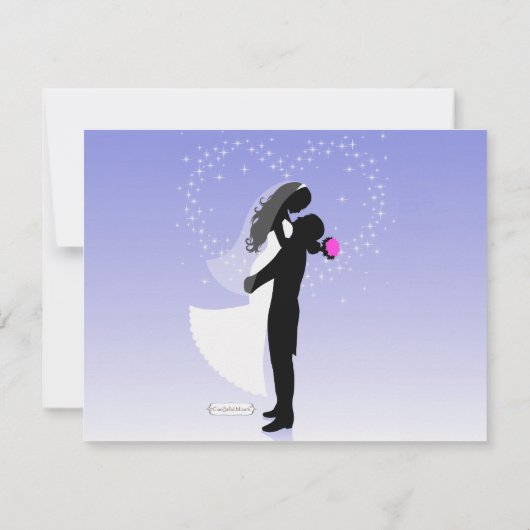 Aangepaste ombre Silhouette-wedstrijd uitnodigen Kaart (Achterkant)