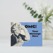 Aangepaste OMG bericht antiek 50s Briefkaart (Staand voorkant)