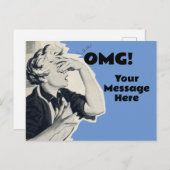 Aangepaste OMG bericht antieke 50s ansichtkaart Briefkaart (Voorkant / Achterkant)