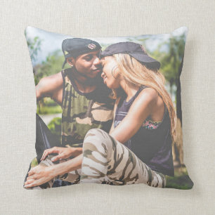 Aangepaste omkeerbare twee foto kussen