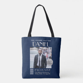 Aangepaste omslagtas voor tijdschriften, moderne m tote bag
