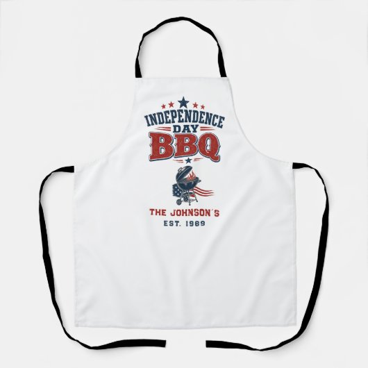 Aangepaste Onafhankelijkheidsdag BBQ Familie Schort (Voorkant)